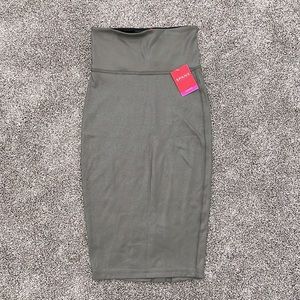 Faux Leather Midi Skirt by Spanx